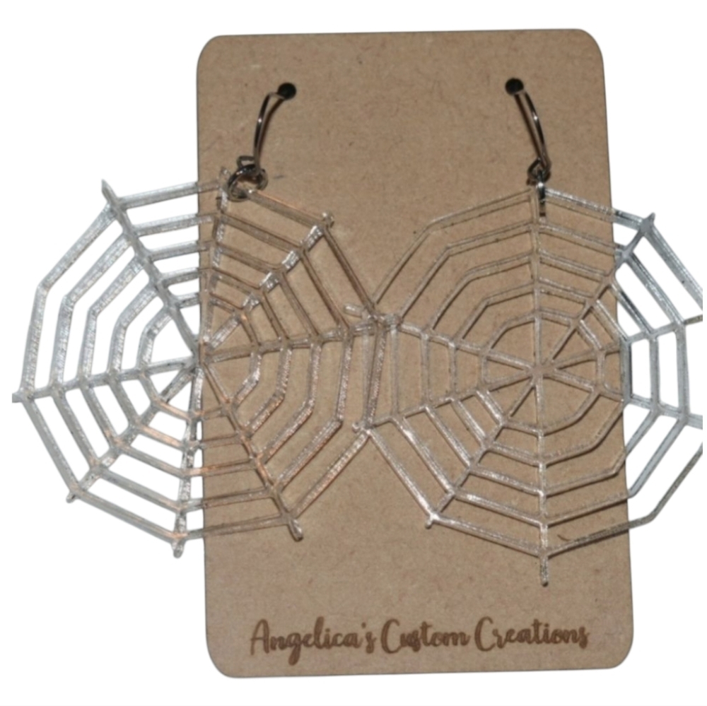 Spiderweb Acrylic Drop Earrings
